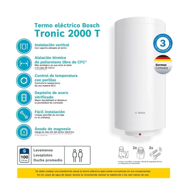 Termo eléctrico Bosch 100 Litros  7736503351