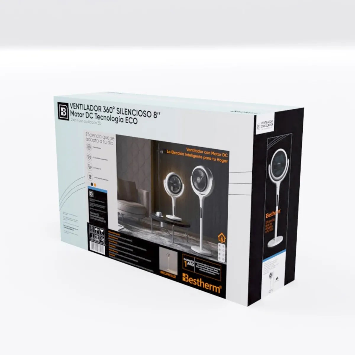 Ventilador Bestherm Eco y silencioso 8 pulg. 2 en 1