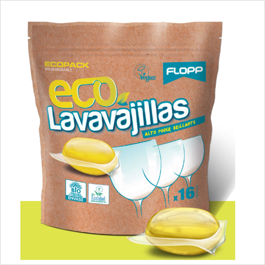 Detergente Ecológico para lavavajillas 16 u Flopp