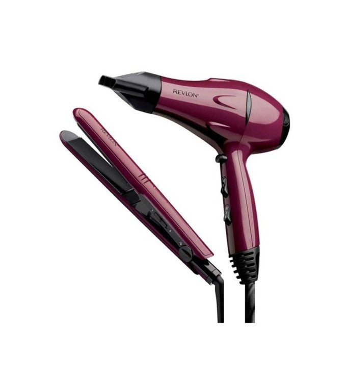 Combo Secador + Alisador de viaje Rojo  Revlon  -  RVST5230LA2/RVDR5230LA
