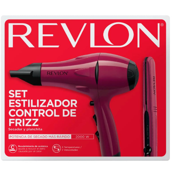 Combo Secador + Alisador de viaje Rojo  Revlon  -  I289RVDR5230