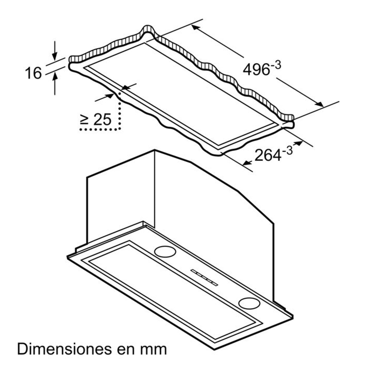 Módulo de integración 52 cm Acero inoxidable Bosch DHL585B