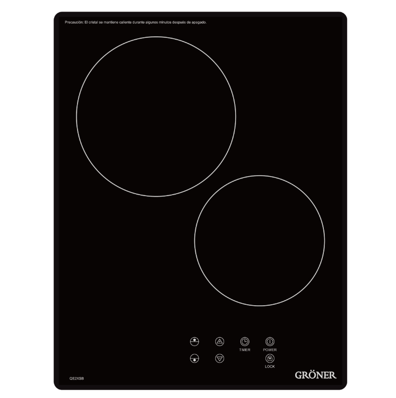 Encimera Vitrocerámica Gröner Touch Black XS 2Q
